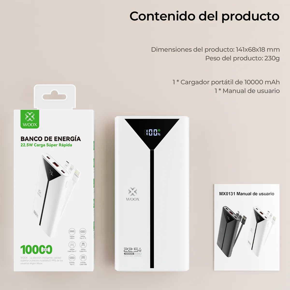 Power Bank WOOX 10000 mAh