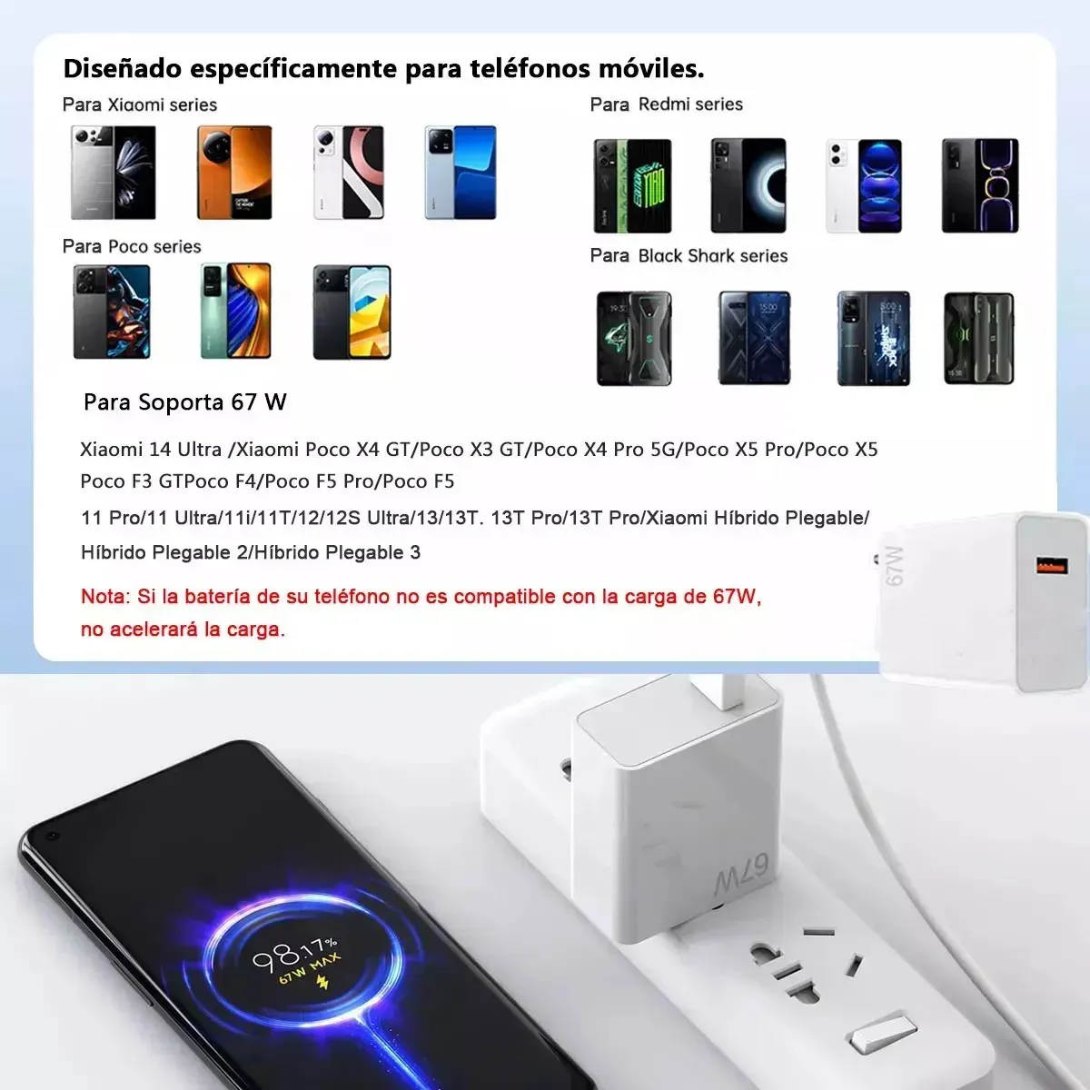 Cargador Xiaomi 67W Super Fast Charging