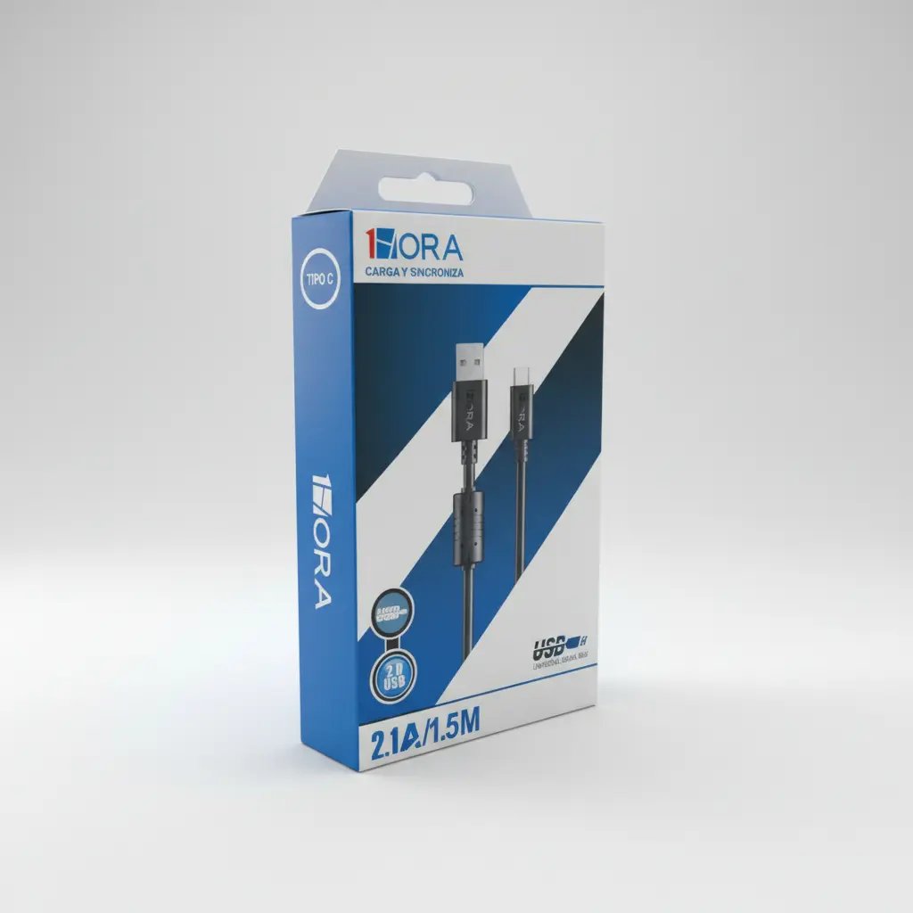 Cable 1Hora USB 2.0 a USB-C